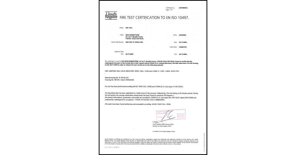 VALVES FIRE SAFE STANDARDS